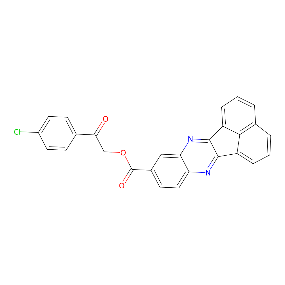 2-(4-Chlorophenyl)-2-oxoethyl acenaphtho[1,2-b]quinoxaline-9-carboxylate molecular structure, CAS 292612-80-7