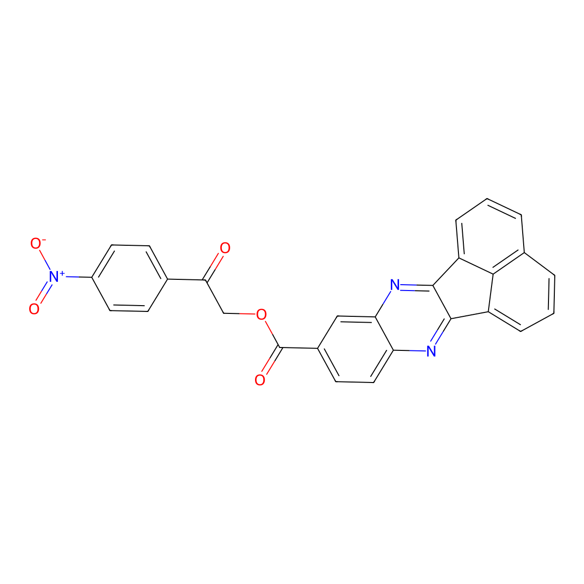 2-(4-Nitrophenyl)-2-oxoethyl acenaphtho[1,2-b]quinoxaline-9-carboxylate molecular structure, CAS 292612-82-9