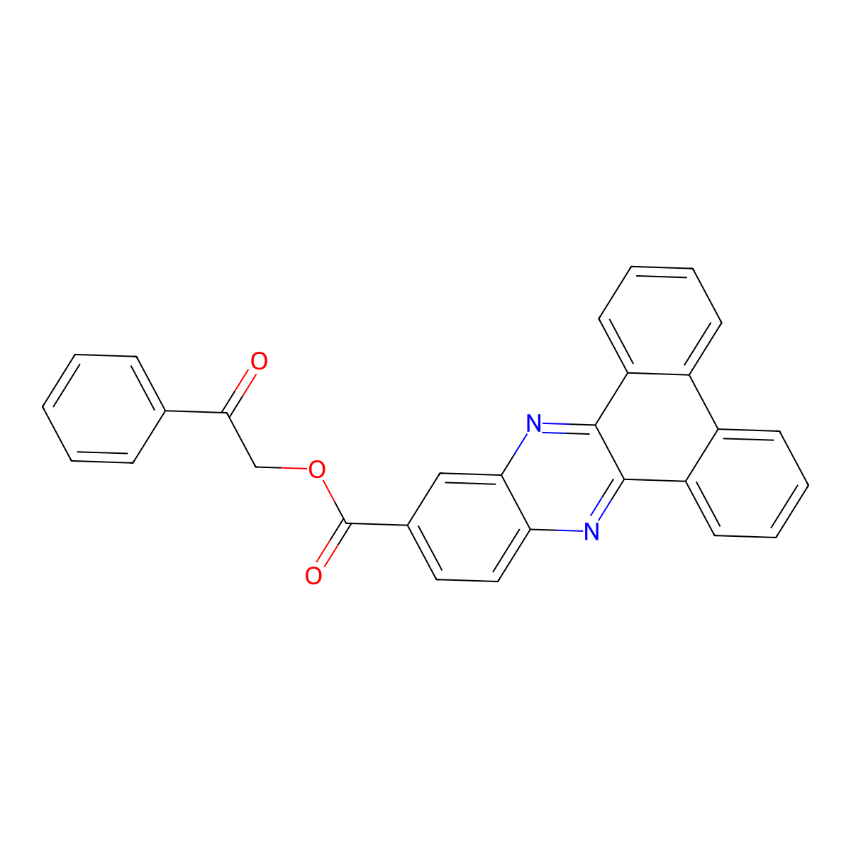 Phenacyl phenanthro[9,10-b]quinoxaline-11-carboxylate molecular structure, CAS 292612-83-0