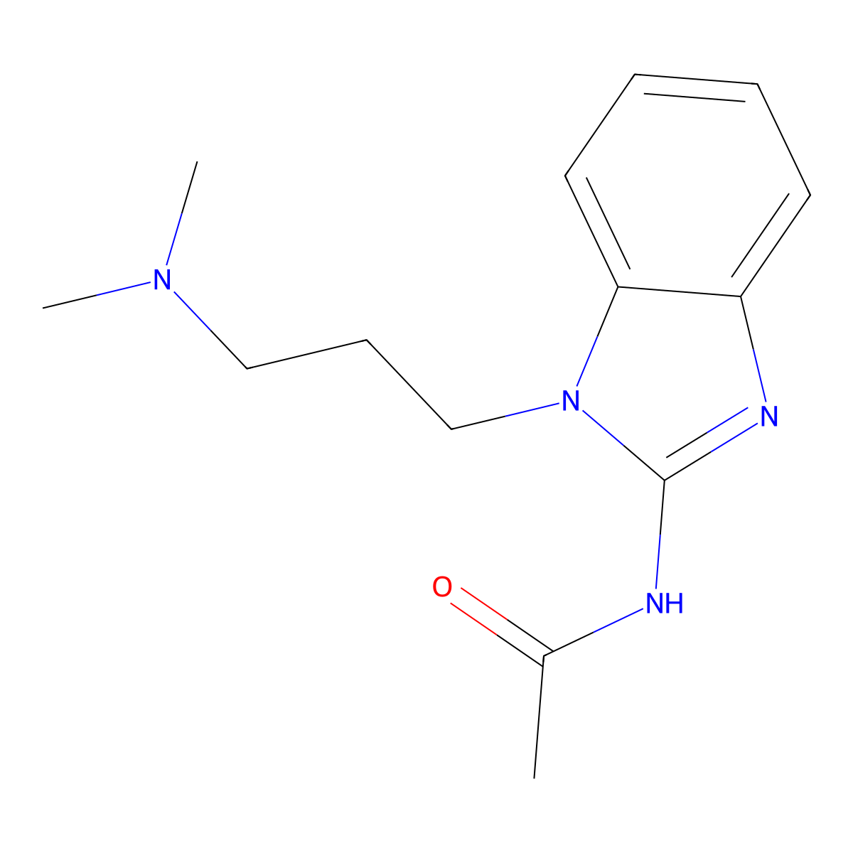 N-{1-[3-(dimethylamino)propyl]-1H-benzimidazol-2-yl}acetamide molecular structure, CAS 292613-10-6