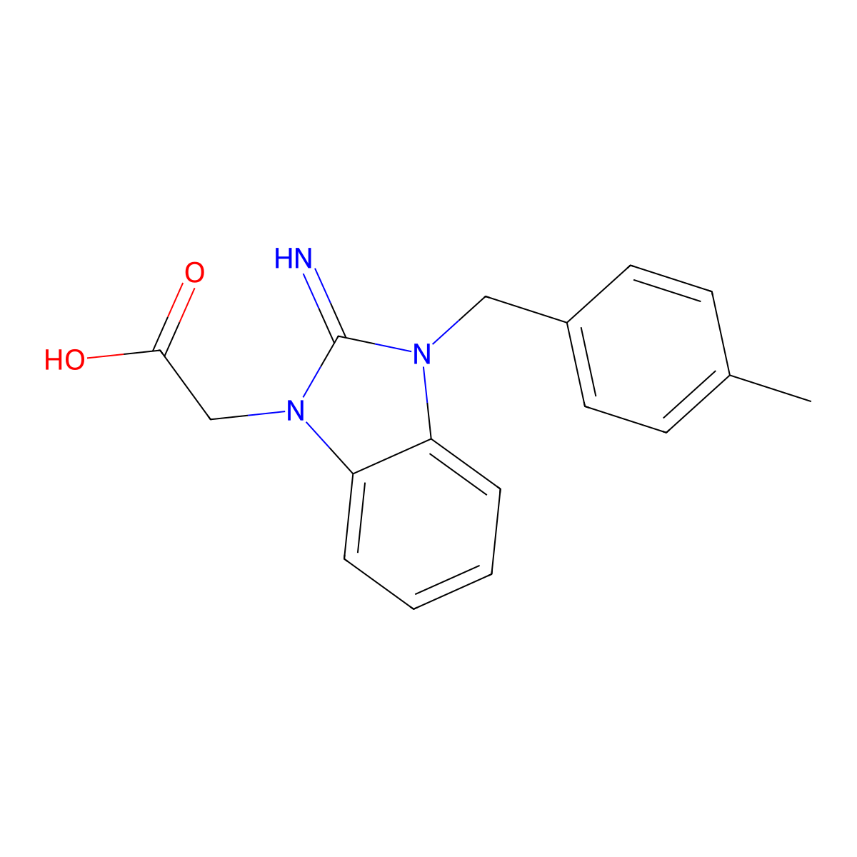[2-imino-3-(4-methylbenzyl)-2,3-dihydro-1H-benzimidazol-1-yl]acetic acid molecular structure, CAS 292613-52-6