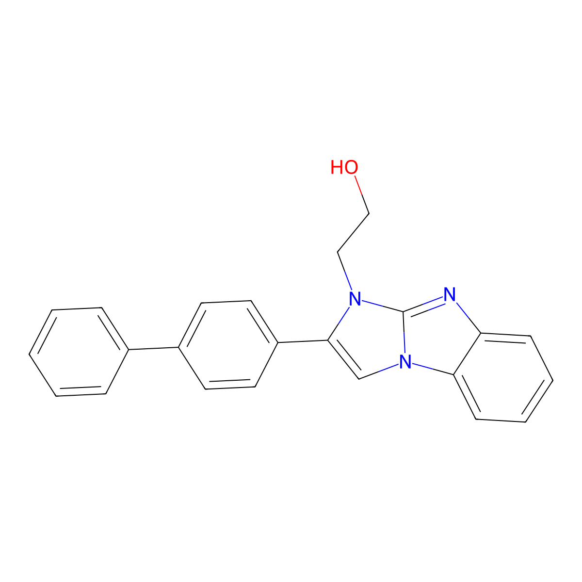 2-[2-(4-Phenylphenyl)imidazo[1,2-a]benzimidazol-3-yl]ethanol molecular structure, CAS 292613-67-3