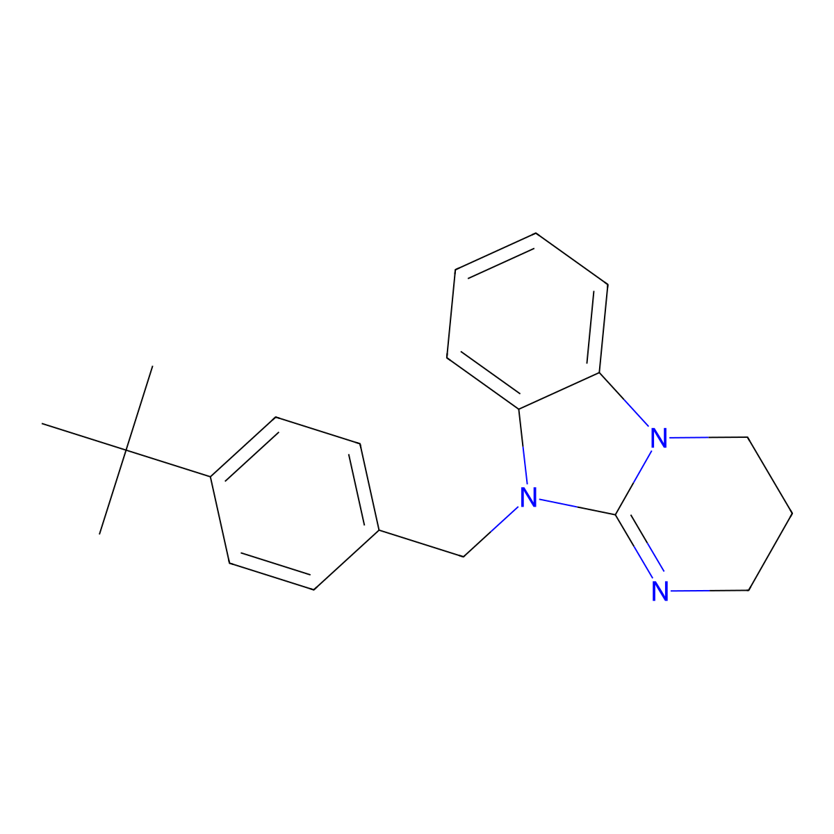 10-[(4-tert-butylphenyl)methyl]-3,4-dihydro-2H-pyrimido[1,2-a]benzimidazole molecular structure, CAS 292613-95-7