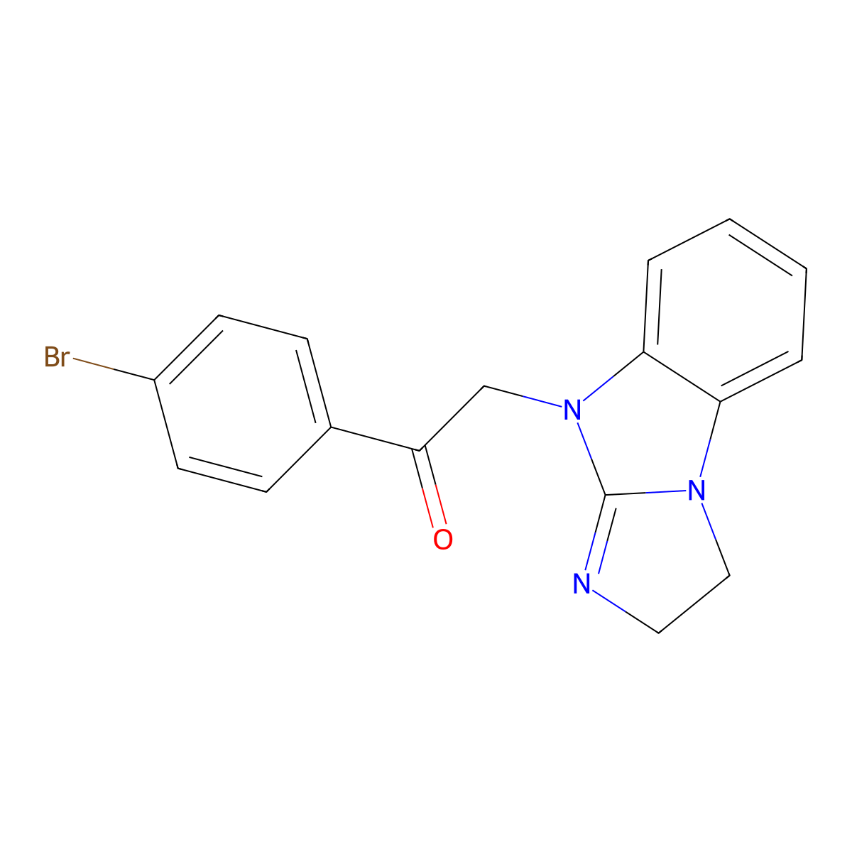 1-(4-Bromophenyl)-2-(1,2-dihydroimidazo[1,2-a]benzimidazol-4-yl)ethanone molecular structure, CAS 292613-96-8
