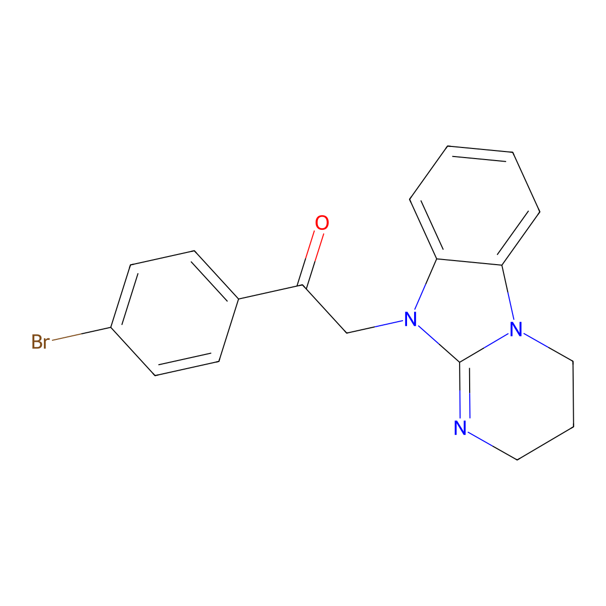 1-(4-bromophenyl)-2-(3,4-dihydropyrimido[1,2-a]benzimidazol-10(2H)-yl)ethanone molecular structure, CAS 292614-00-7