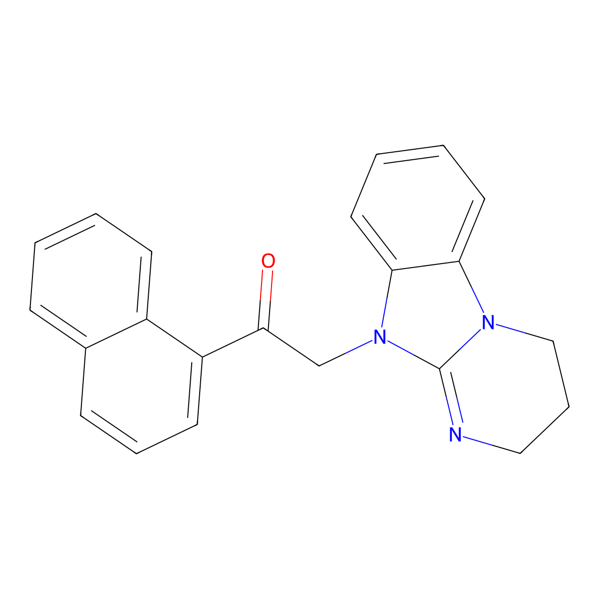 2-(3,4-Dihydropyrimido[1,2-a]benzimidazol-10(2H)-yl)-1-(1-naphthalenyl)ethanone molecular structure, CAS 292614-03-0