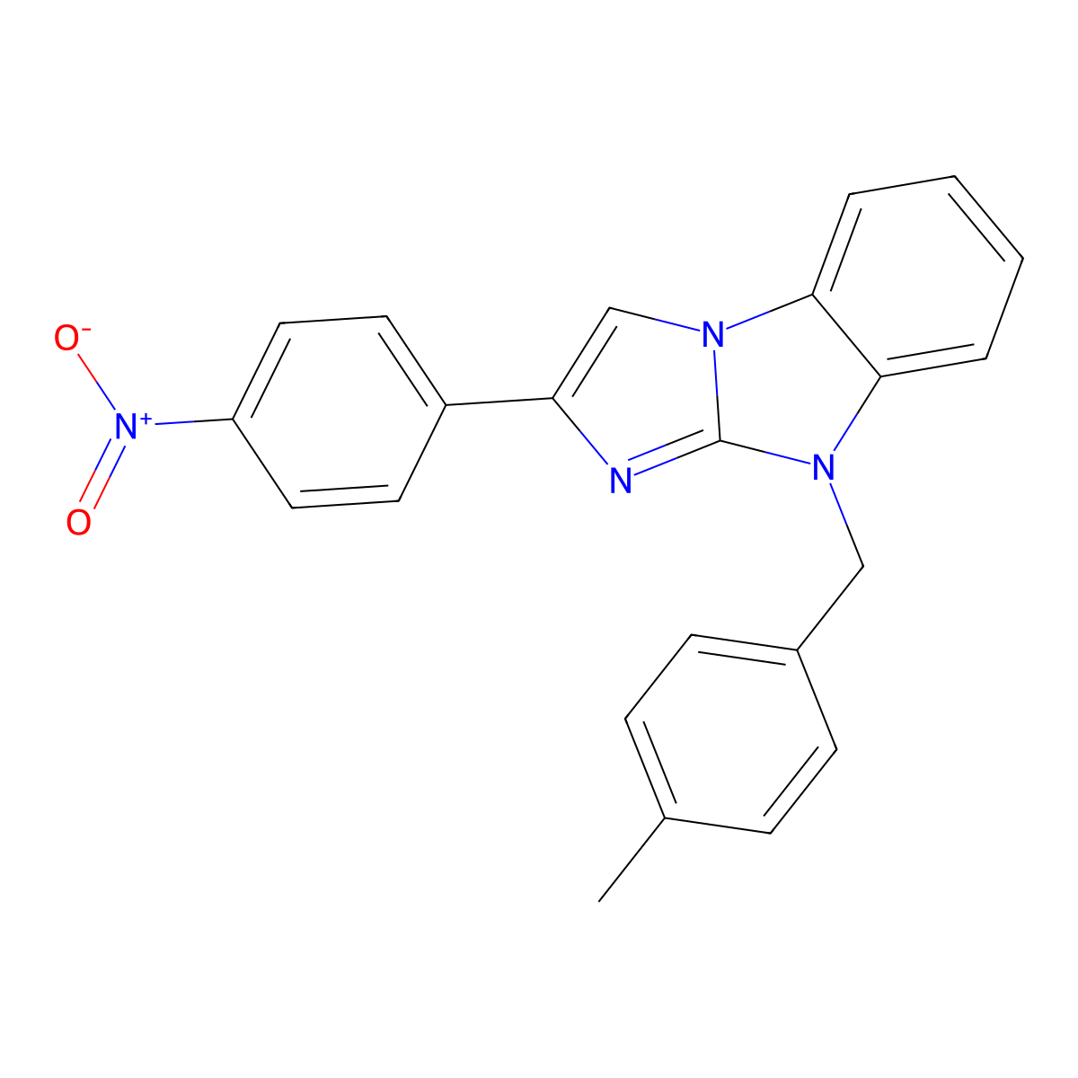 4-[(4-Methylphenyl)methyl]-2-(4-nitrophenyl)imidazo[1,2-a]benzimidazole molecular structure, CAS 292614-32-5