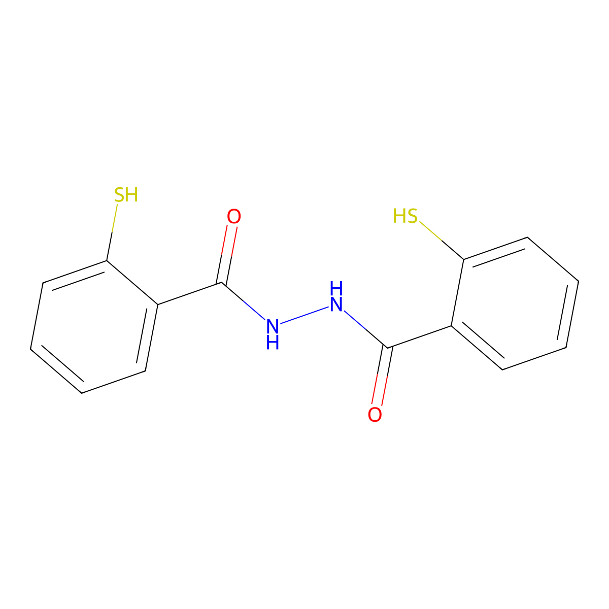 N,N'-Bis(2-mercaptobenzoyl)hydrazide molecular structure, CAS 292615-41-9