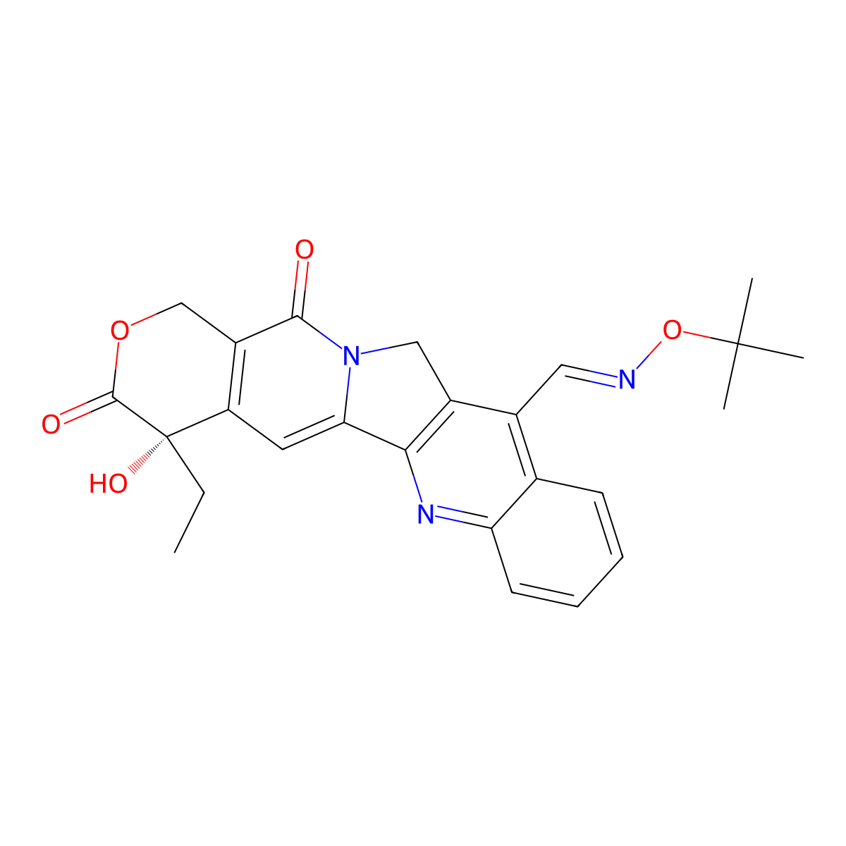 7-tert-Butoxyiminomethylcamptothecin molecular structure, CAS 292620-90-7