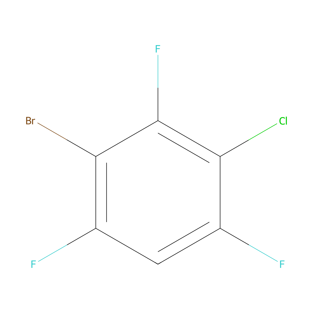 1-Bromo-3-chloro-2,4,6-trifluorobenzene molecular structure, CAS 292621-44-4