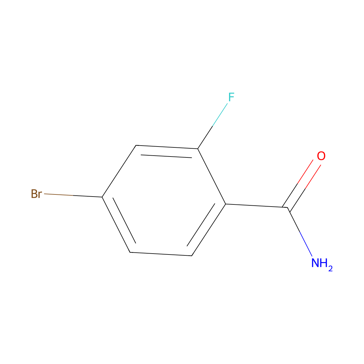 4-Bromo-2-fluorobenzamide molecular structure, CAS 292621-45-5