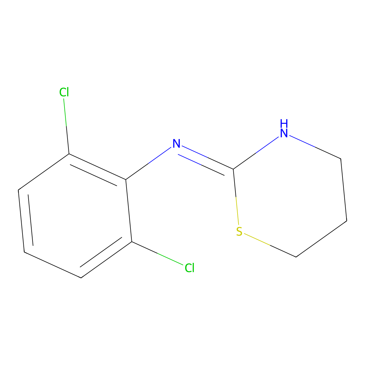 N-(2,6-Dichlorophenyl)-5,6-dihydro-4H-1,3-thiazin-2-amine molecular structure, CAS 29263-34-1