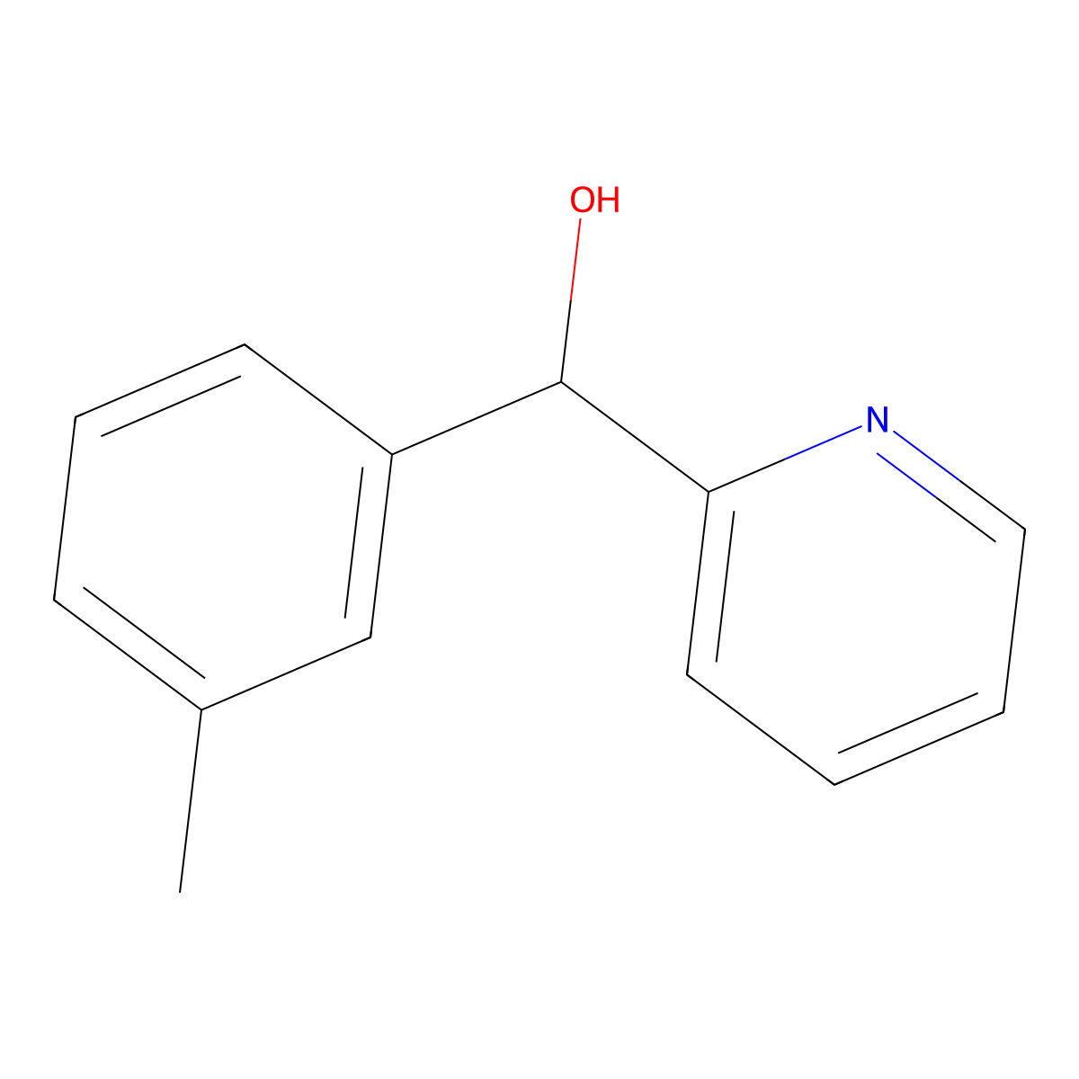 alpha-(3-Methylphenyl)-2-pyridinemethanol molecular structure, CAS 29263-66-9
