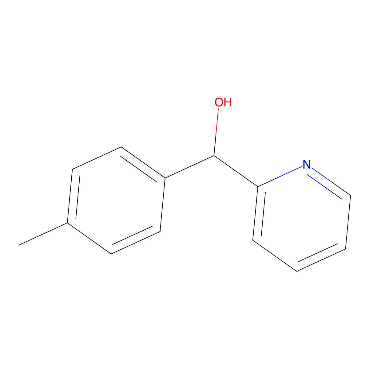 alpha-(4-Methylphenyl)-2-pyridinemethanol molecular structure, CAS 29263-67-0