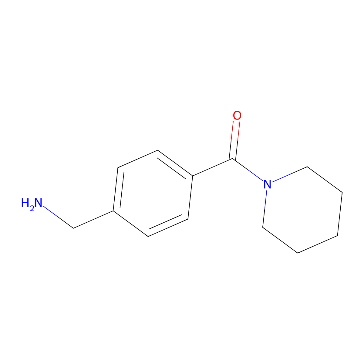 [4-(Piperidine-1-carbonyl)phenyl]methanamine molecular structure, CAS 292635-34-8