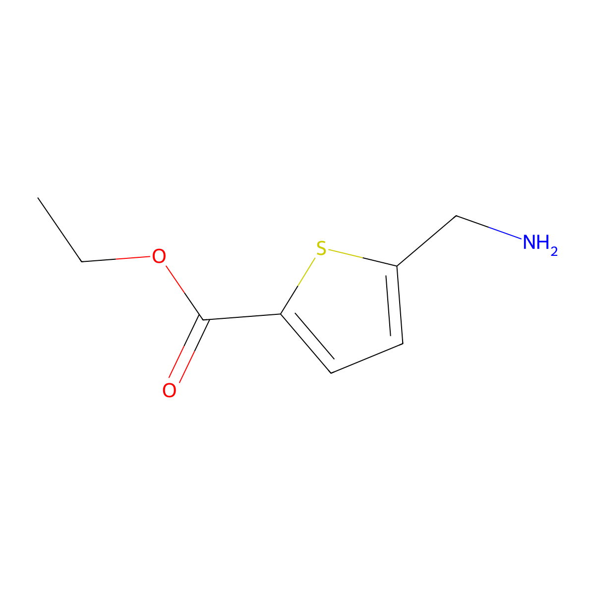 Ethyl 5-(aminomethyl)thiophene-2-carboxylate molecular structure, CAS 292635-36-0