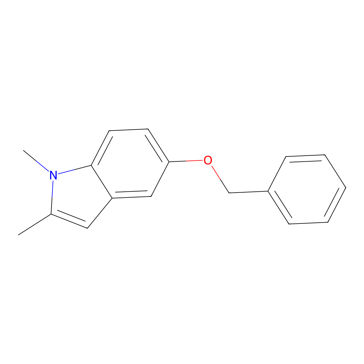 5-(benzyloxy)-1,2-dimethyl-1H-indole molecular structure, CAS 292635-50-8