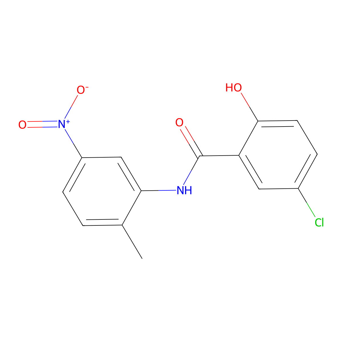 5-chloro-2-hydroxy-N-(2-methyl-5-nitrophenyl)benzamide molecular structure, CAS 292635-63-3
