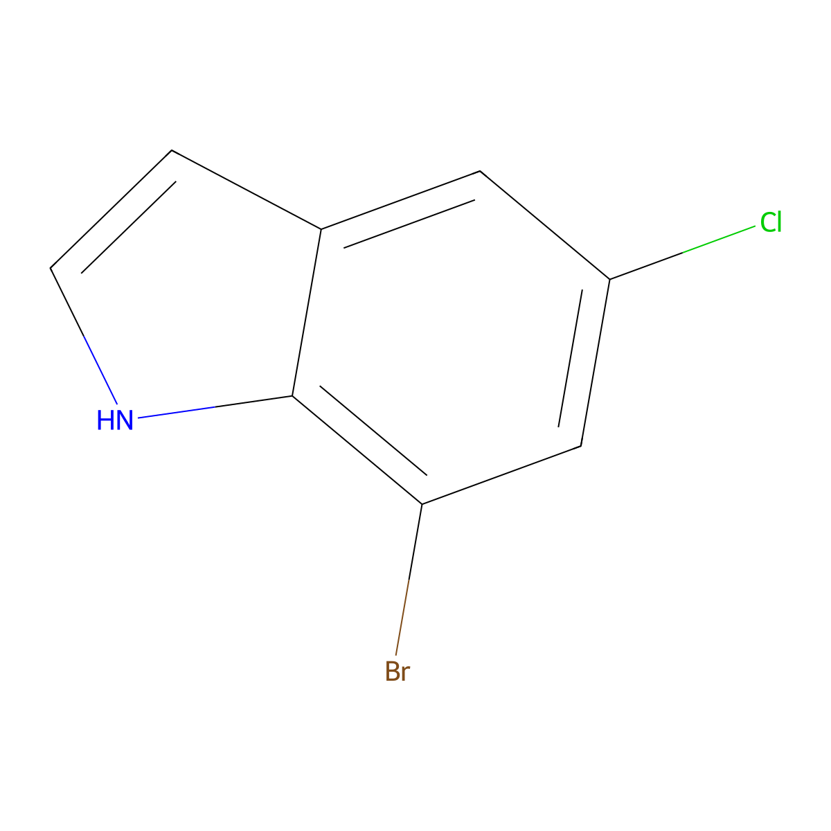 7-bromo-5-chloro-1H-indole molecular structure, CAS 292636-08-9