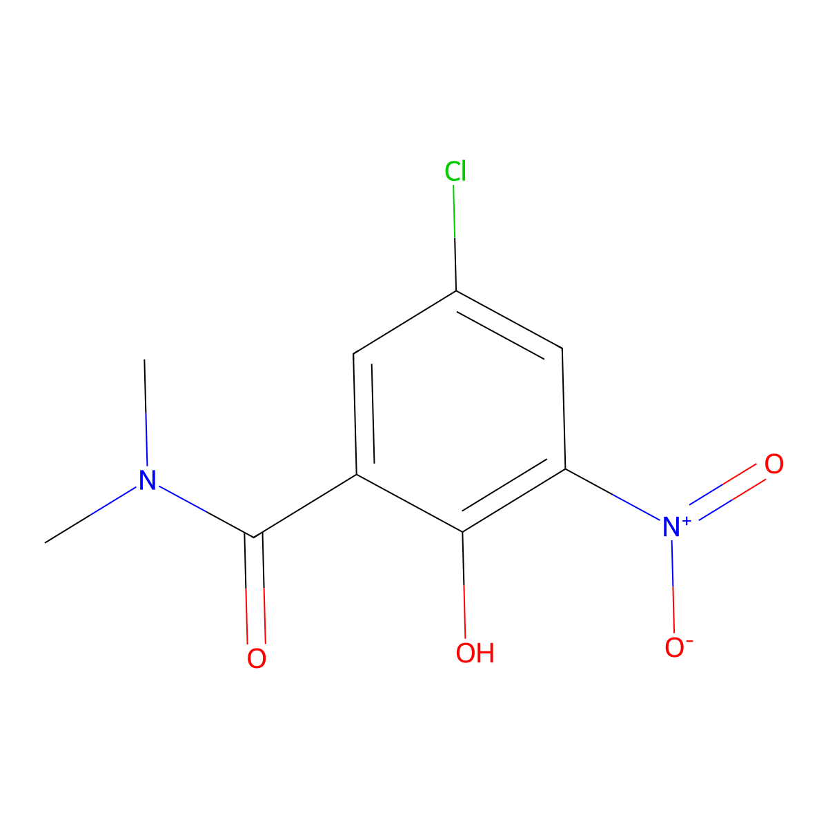 5-chloro-2-hydroxy-N,N-dimethyl-3-nitrobenzamide molecular structure, CAS 292636-64-7