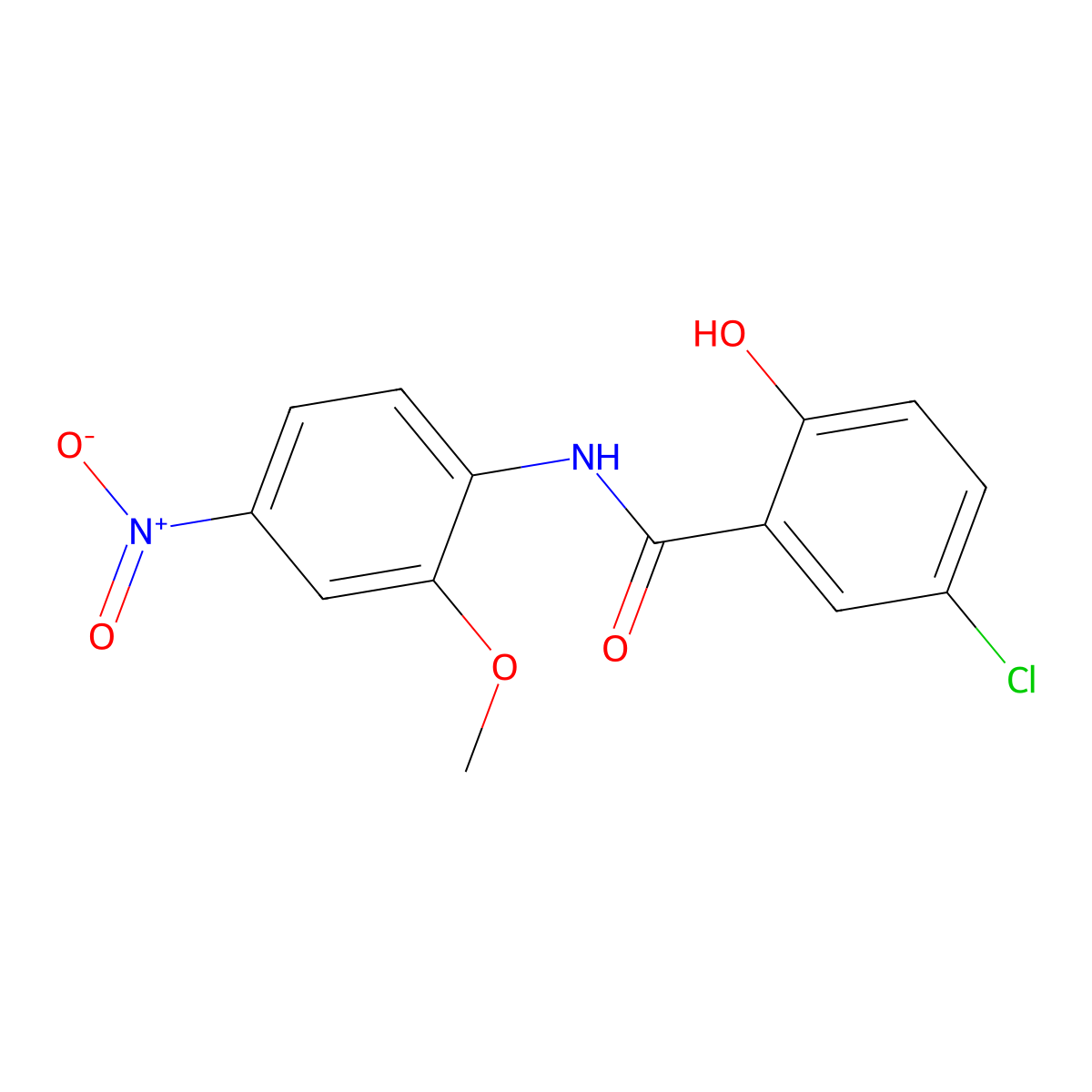 5-chloro-2-hydroxy-N-(2-methoxy-4-nitrophenyl)benzamide molecular structure, CAS 292637-87-7
