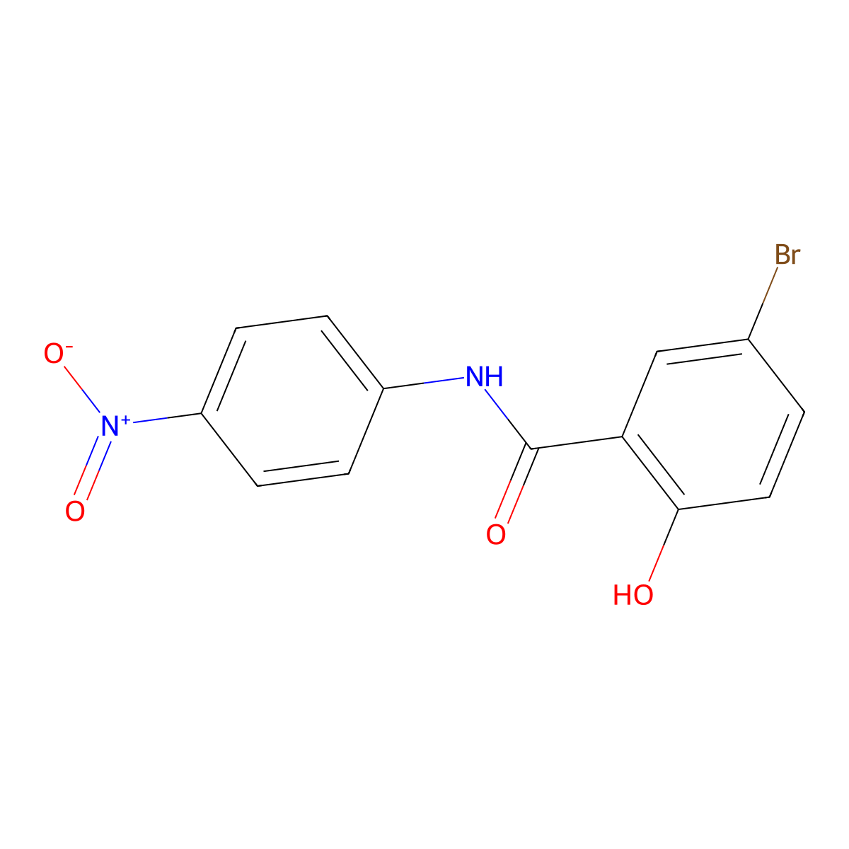 5-bromo-2-hydroxy-N-(4-nitrophenyl)benzamide molecular structure, CAS 292637-88-8