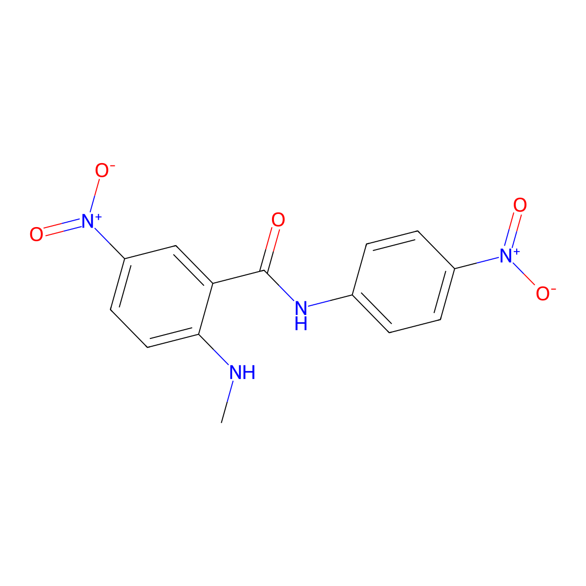2-(methylamino)-5-nitro-N-(4-nitrophenyl)benzamide molecular structure, CAS 292638-21-2