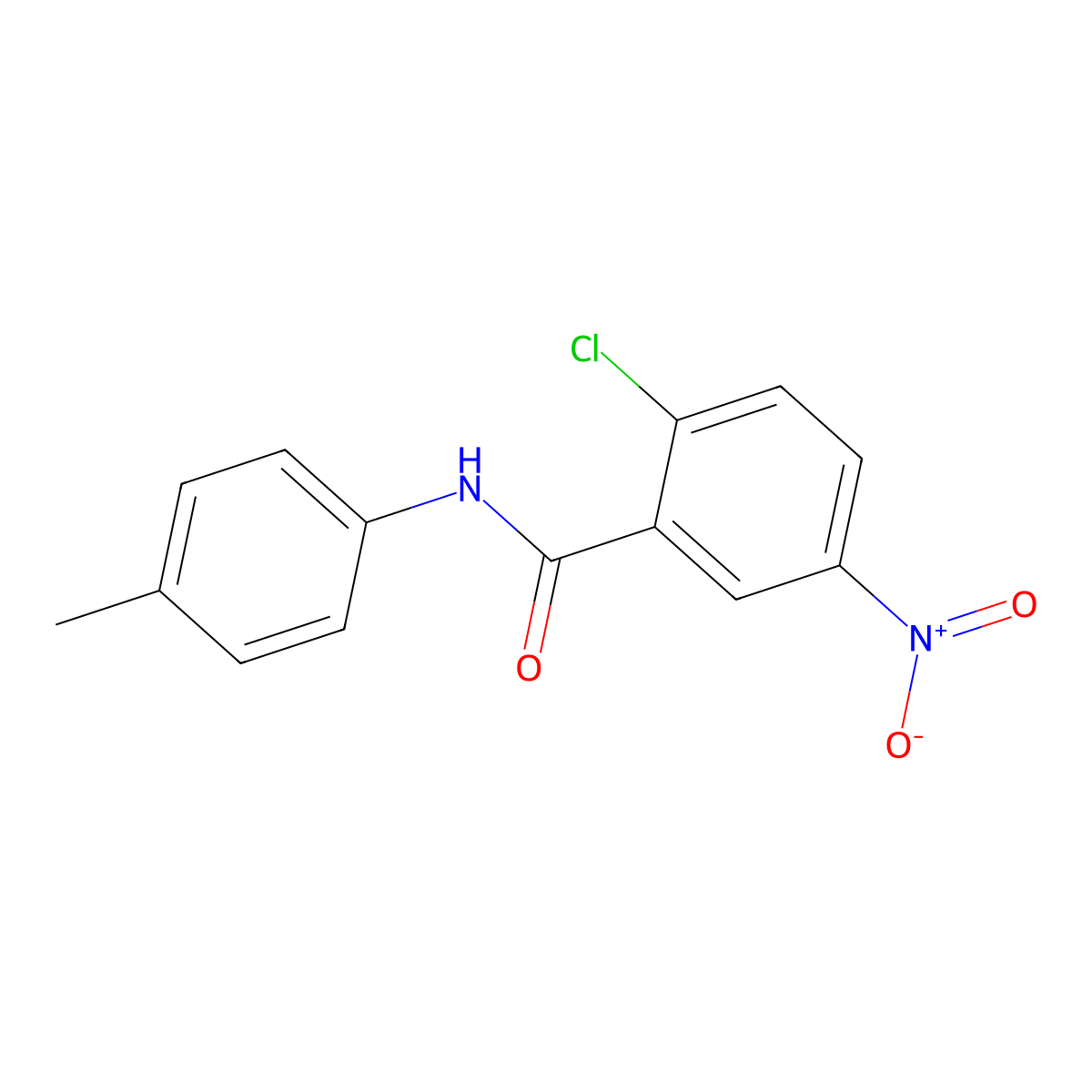 2-Chloro-N-(4-methylphenyl)-5-nitrobenzamide molecular structure, CAS 292638-37-0