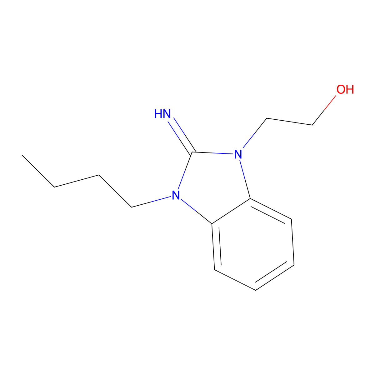 2-(3-Butyl-2-iminobenzimidazol-1-yl)ethanol molecular structure, CAS 292639-50-0