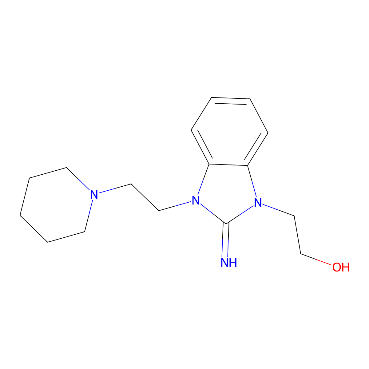 2-[2-Imino-3-(2-piperidin-1-ylethyl)benzimidazol-1-yl]ethanol molecular structure, CAS 292639-53-3