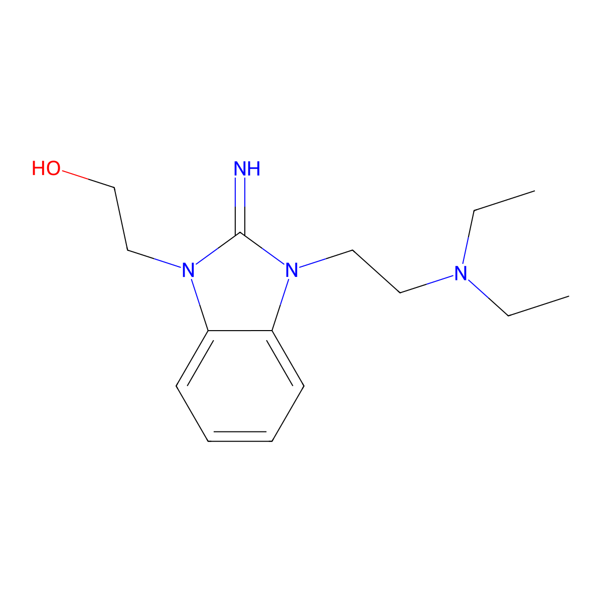 2-{3-[2-(diethylamino)ethyl]-2-imino-2,3-dihydro-1H-benzimidazol-1-yl}ethanol molecular structure, CAS 292639-55-5