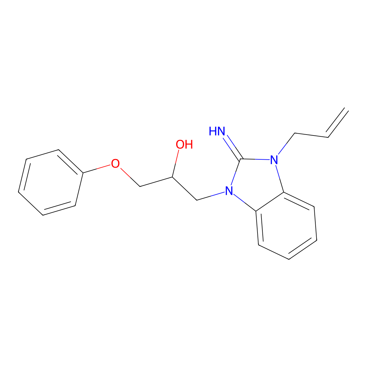 1-(2-Imino-3-prop-2-enylbenzimidazol-1-yl)-3-phenoxypropan-2-ol molecular structure, CAS 292639-65-7