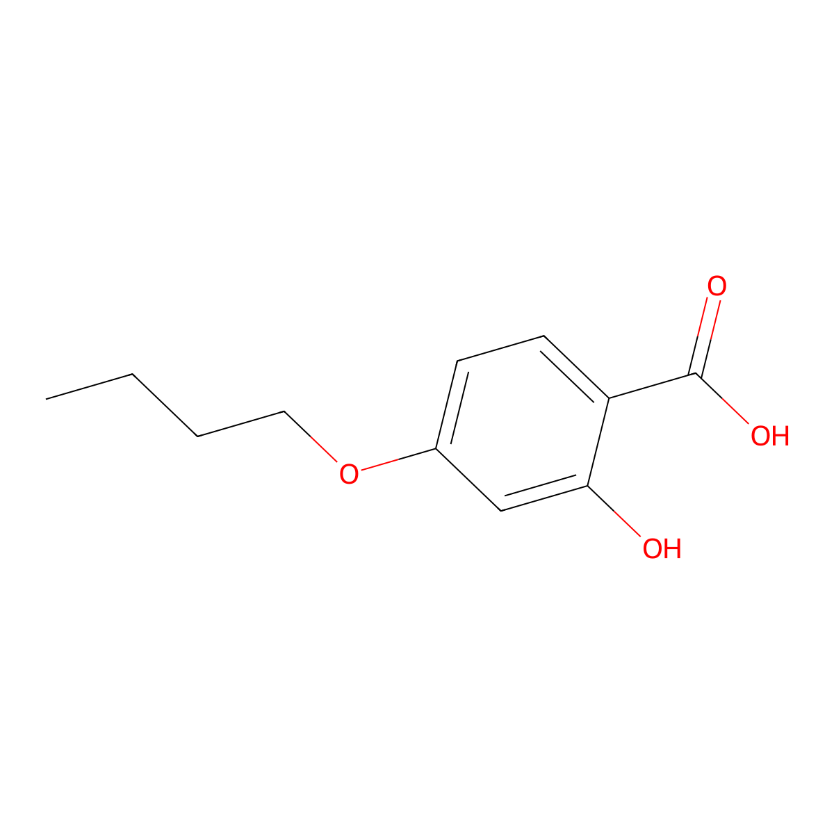 4-Butoxy-2-hydroxybenzoic acid molecular structure, CAS 29264-27-5