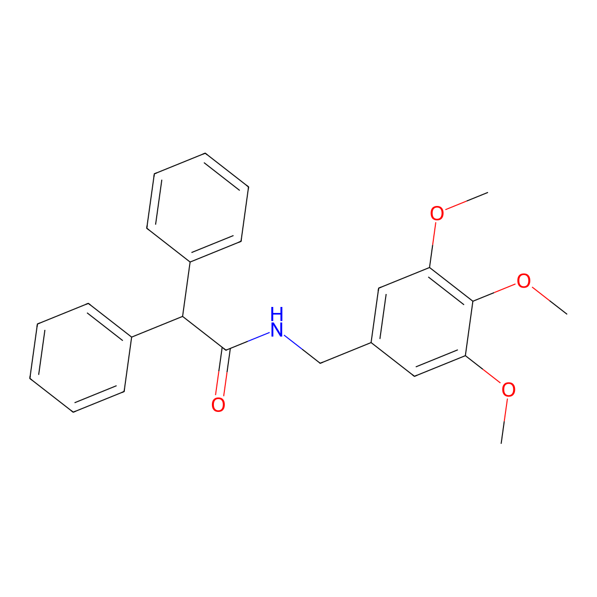 alpha-Phenyl-N-[(3,4,5-trimethoxyphenyl)methyl]benzeneacetamide molecular structure, CAS 292644-06-5