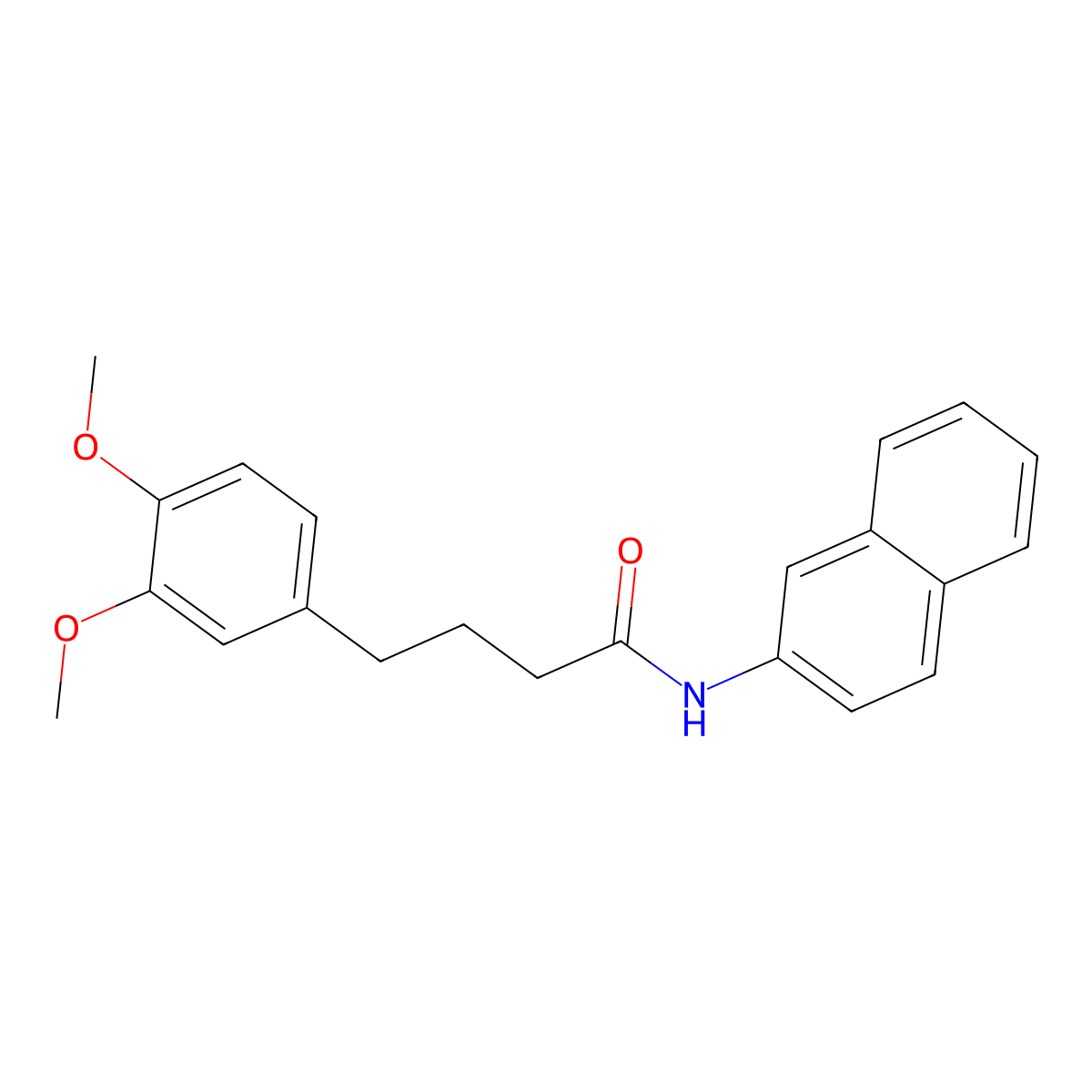 4-(3,4-Dimethoxyphenyl)-N-(2-naphthyl)butanamide molecular structure, CAS 292644-07-6