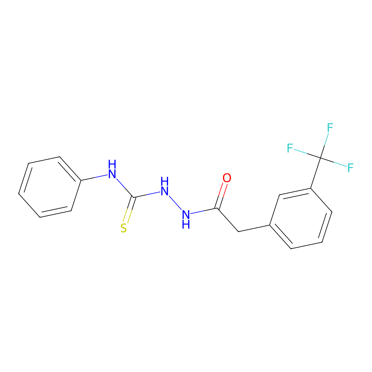 N-Phenyl-2-((3-(trifluoromethyl)phenyl)acetyl)hydrazinecarbothioamide molecular structure, CAS 292644-09-8