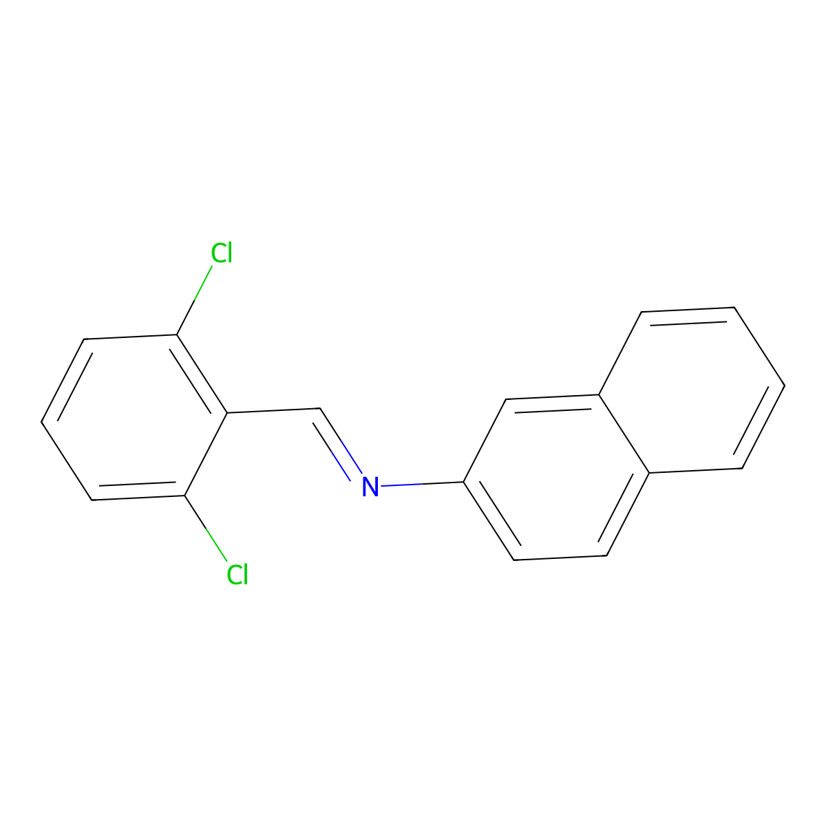 N-(2,6-Dichlorobenzylidene)-2-naphthalenamine molecular structure, CAS 292644-12-3