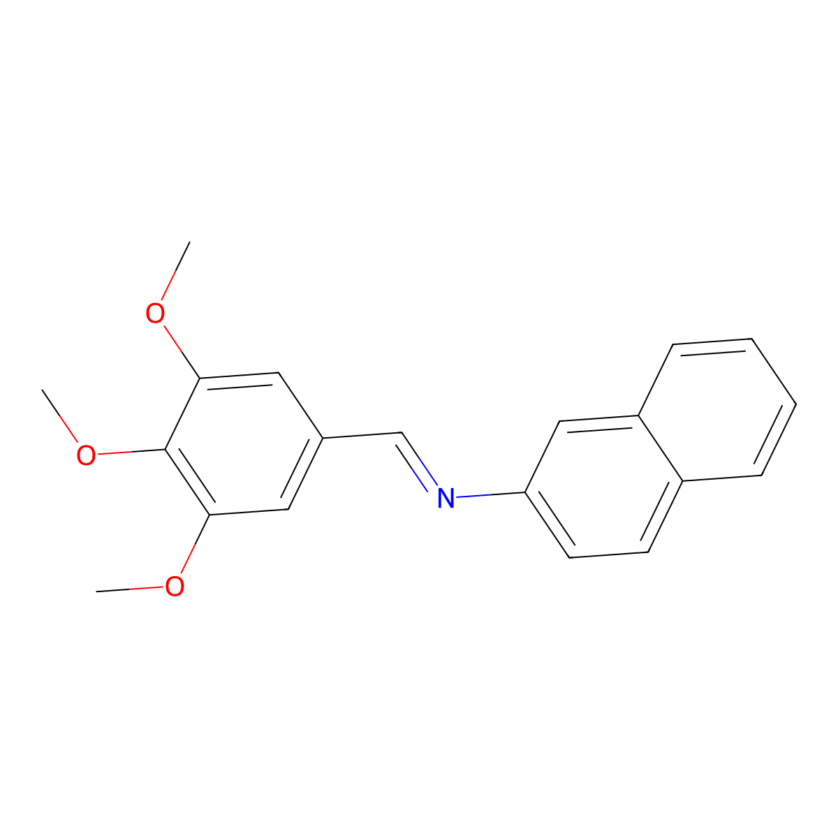 N-(3,4,5-Trimethoxybenzylidene)-2-naphthalenamine molecular structure, CAS 292644-17-8