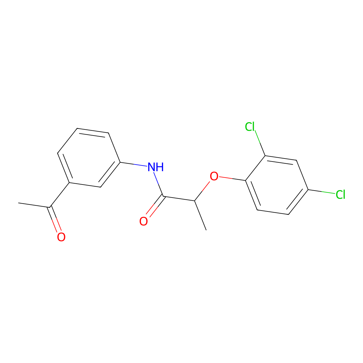N-(3-Acetylphenyl)-2-(2,4-dichlorophenoxy)propanamide molecular structure, CAS 292644-25-8