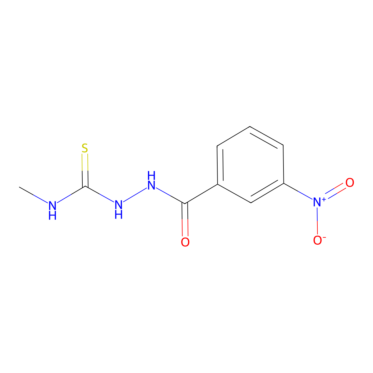 N-methyl-2-(3-nitrobenzoyl)hydrazinecarbothioamide molecular structure, CAS 292644-28-1