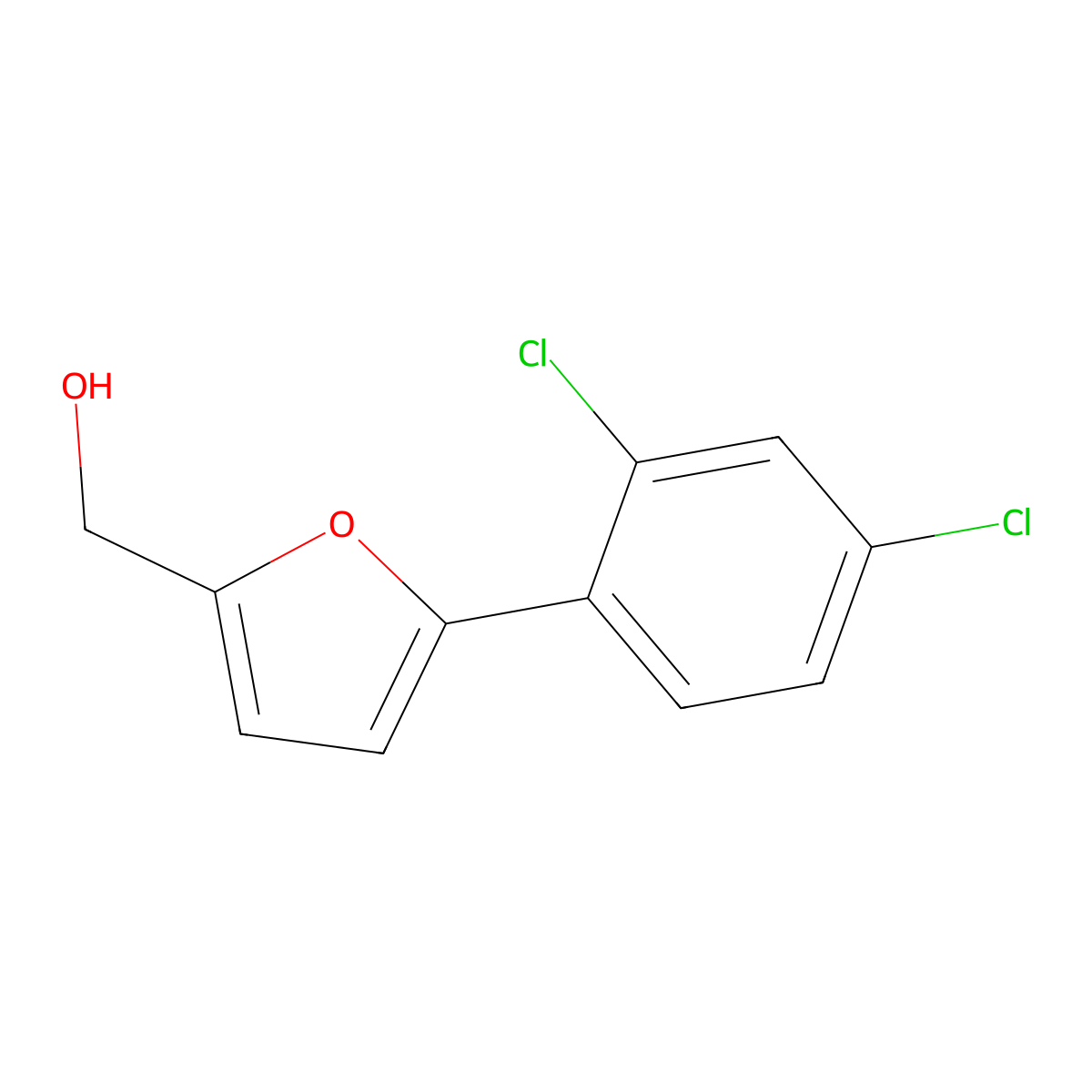 (5-(2,4-Dichlorophenyl)-2-furyl)methanol molecular structure, CAS 292644-30-5