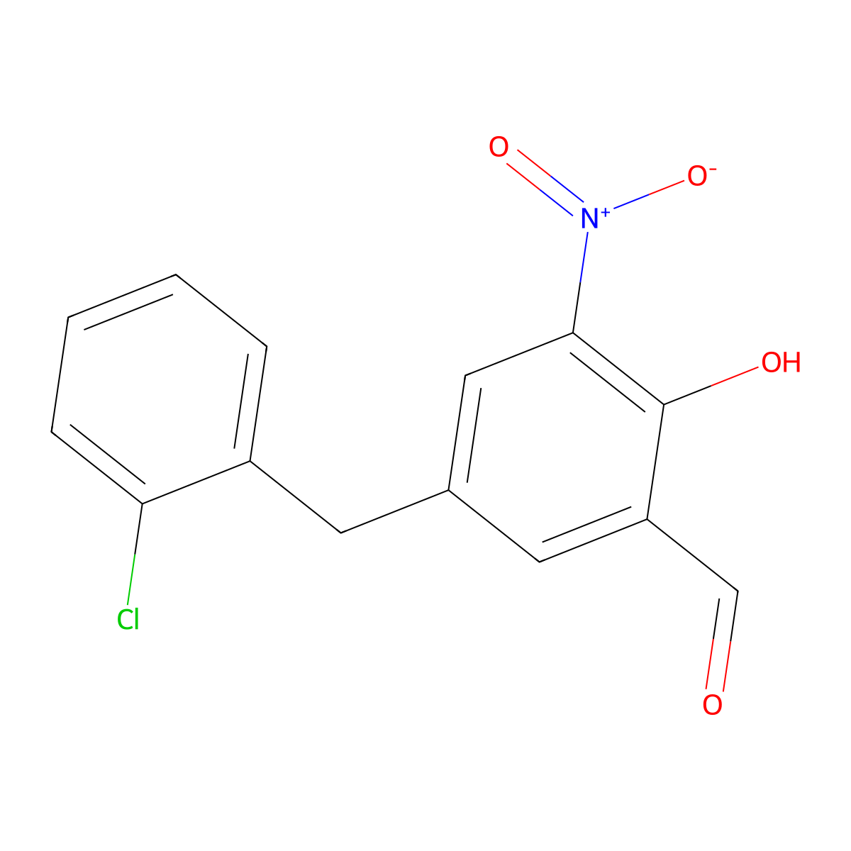 5-(2-Chlorobenzyl)-2-hydroxy-3-nitrobenzaldehyde molecular structure, CAS 292644-32-7