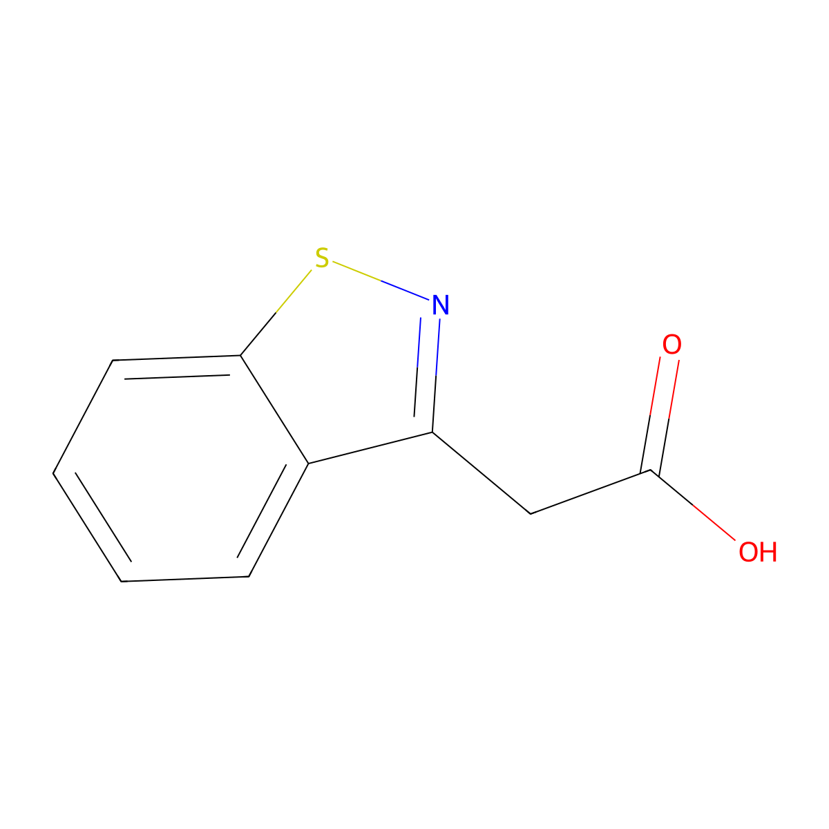 1,2-Benzisothiazole-3-acetic acid molecular structure, CAS 29266-68-0
