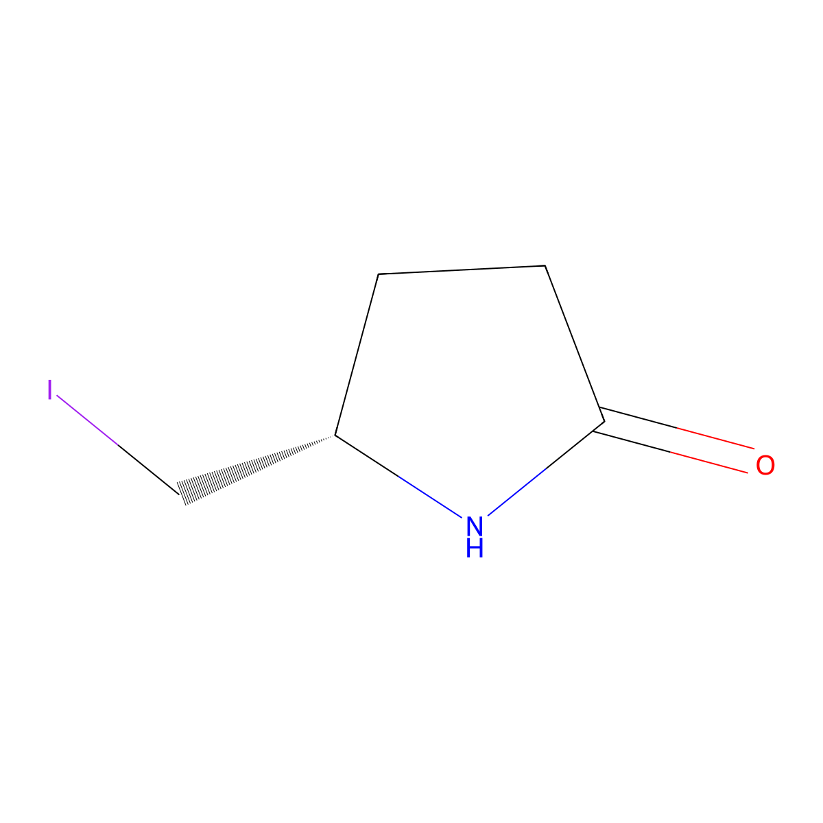 (S)-5-(iodomethyl)pyrrolidin-2-one molecular structure, CAS 29266-73-7