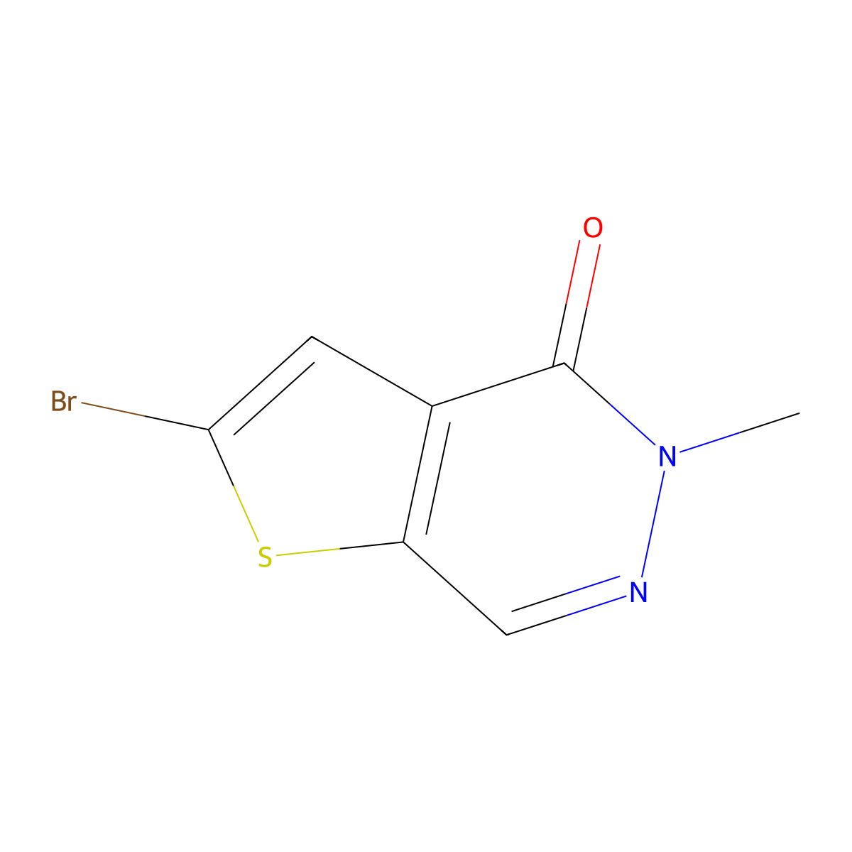2-bromo-5-methyl-4H,5H-thieno[2,3-d]pyridazin-4-one molecular structure, CAS 2926692-50-2