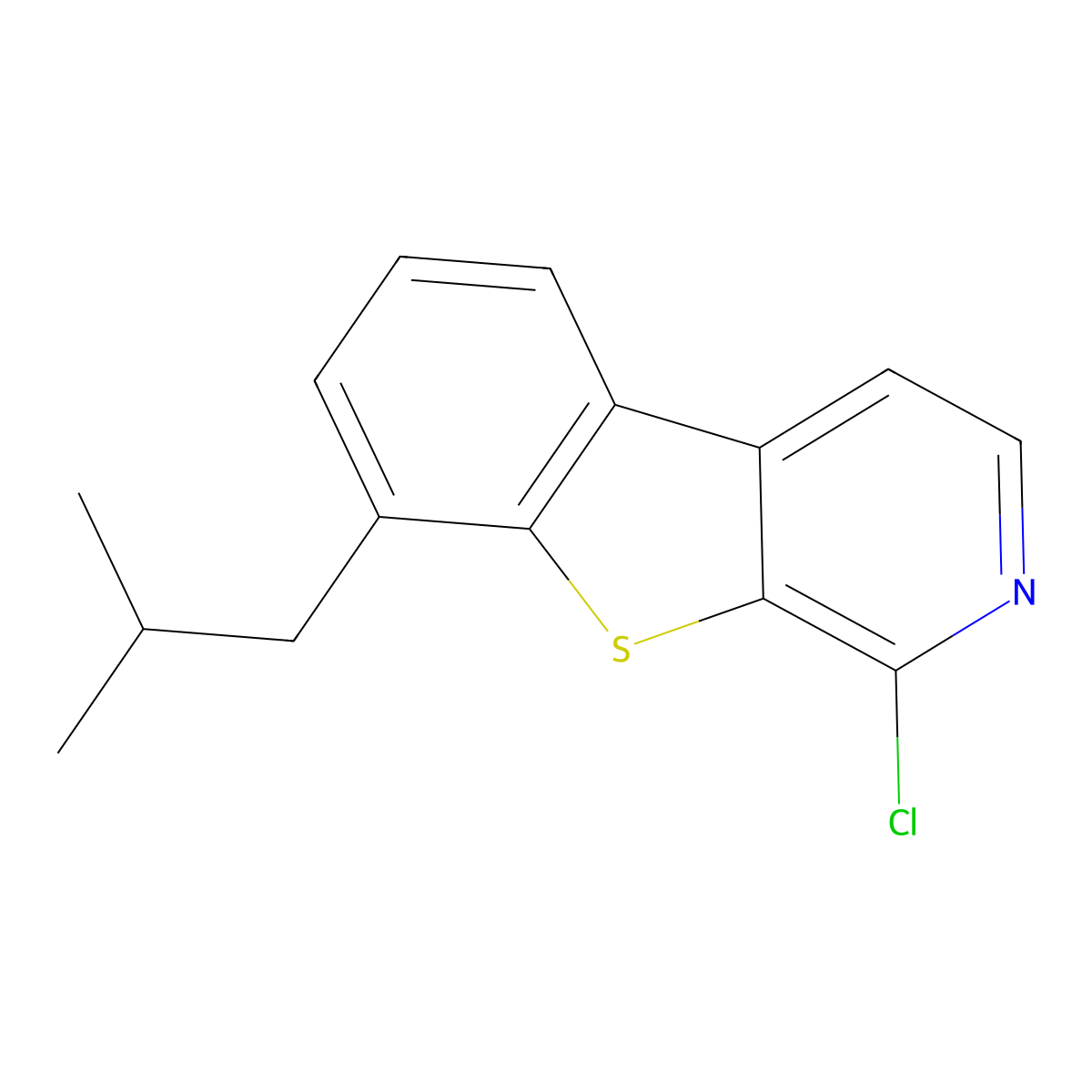 1-Chloro-8-isobutylbenzo[4,5]thieno[2,3-c]pyridine molecular structure, CAS 2926783-53-9