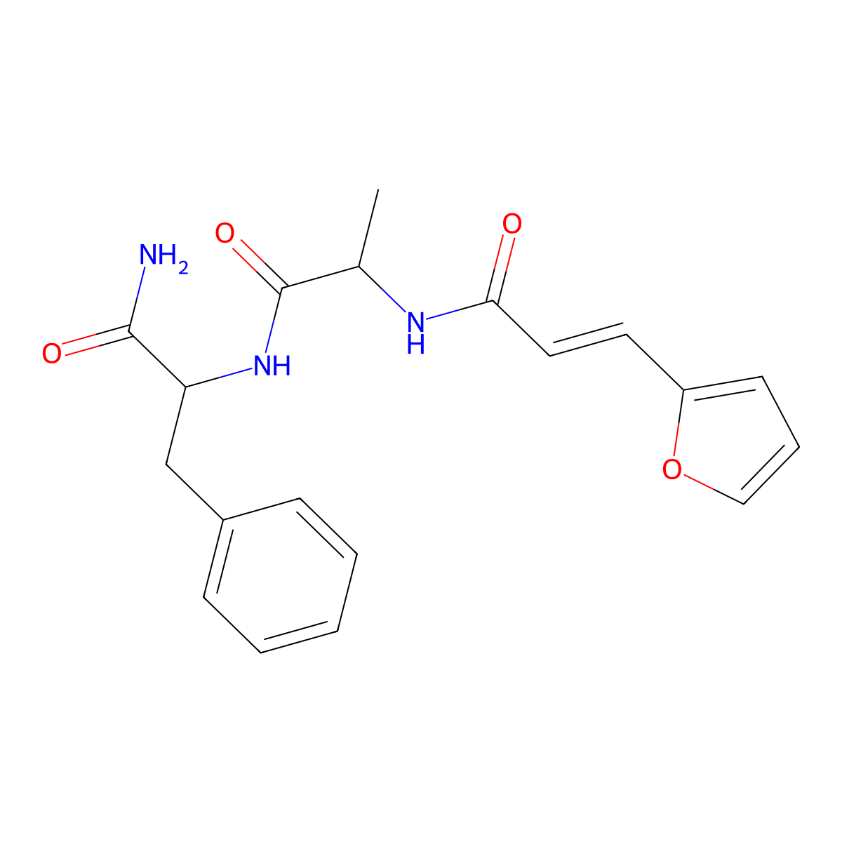 2-[2-[[(E)-3-(furan-2-yl)prop-2-enoyl]amino]propanoylamino]-3-phenylpropanamide molecular structure, CAS 29268-00-6