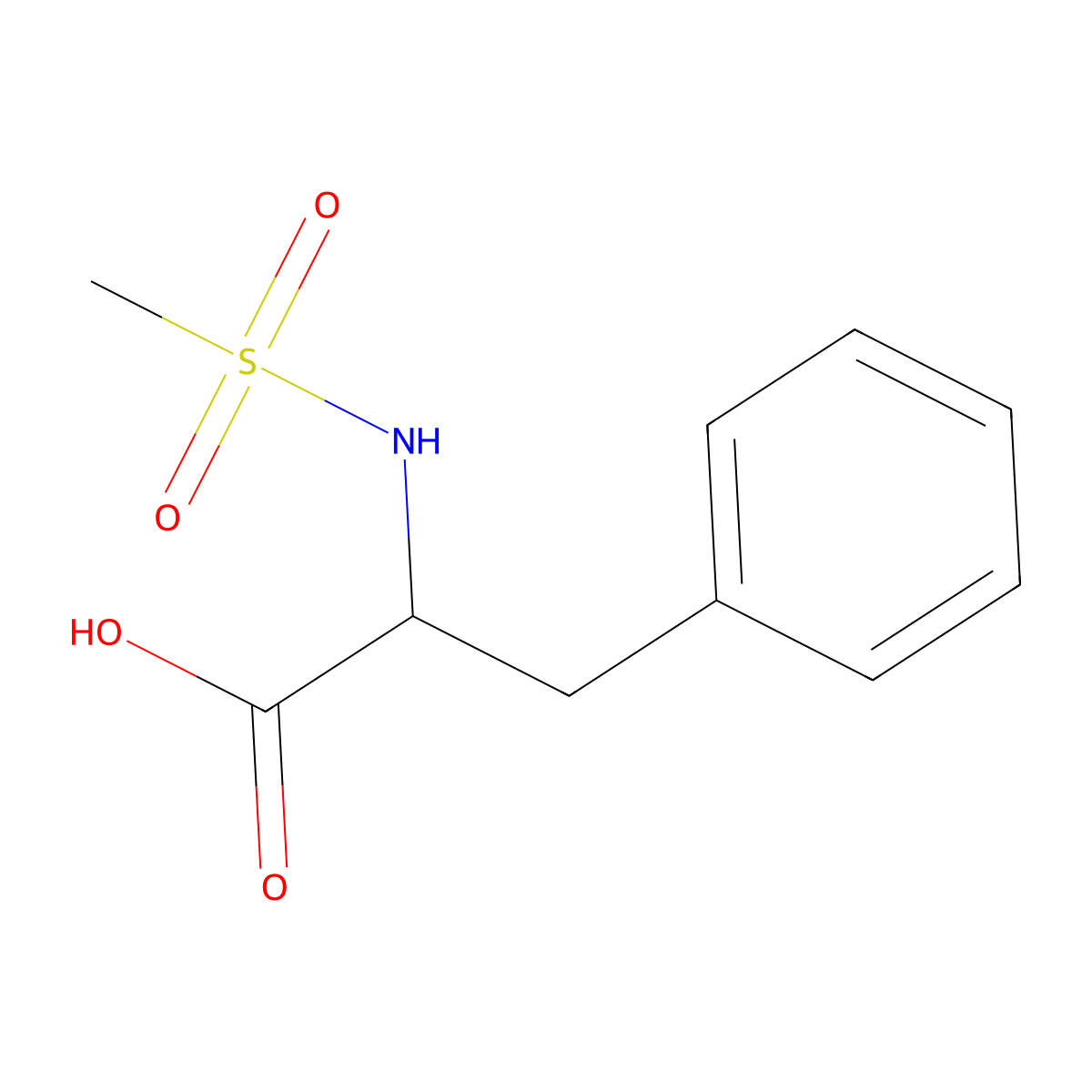 N-(methylsulfonyl)-DL-phenylalanine molecular structure, CAS 29268-15-3