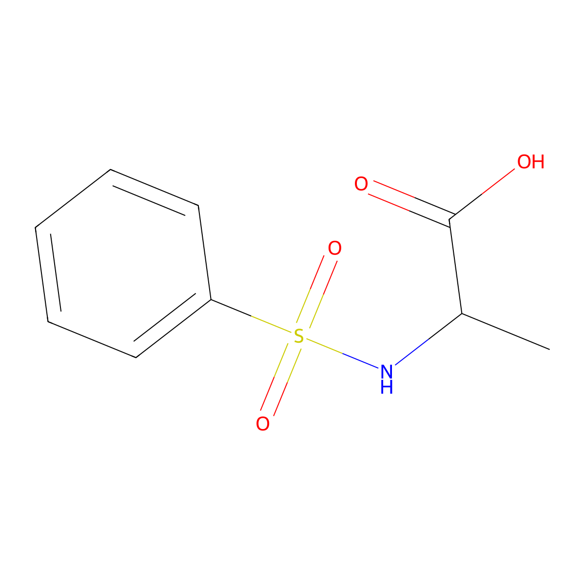 (2R)-2-benzenesulfonamidopropanoic acid molecular structure, CAS 29268-17-5