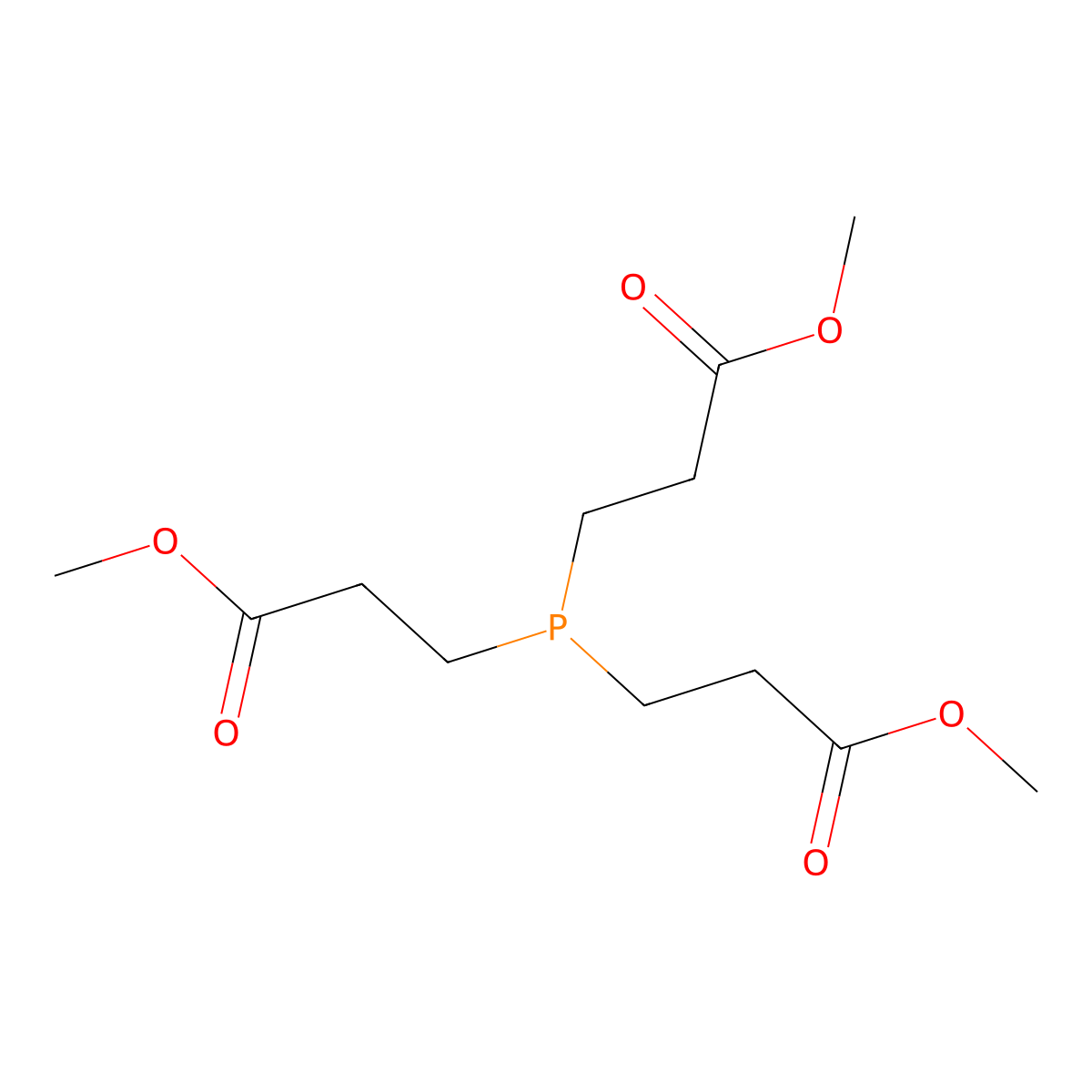 Trimethyl 3,3',3''-phosphanetriyltripropanoate molecular structure, CAS 29269-17-8